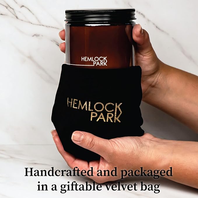 Hemlock Park Smoked Palo Santo Apothecary Scented Candle | Crackling Wood Wick, Botanical Fragrance & Coconut Apricot Wax | Up to 80 Hour Burn Time | 16 oz | Made in USA