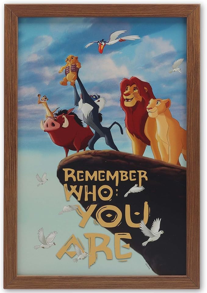 Disney The Lion King Remember Who You Are Framed Wood Wall Decor - Inspirational Pride Rock Wall Art for Home