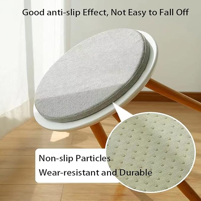 Detachable Cushion, Round Memory Foam Chair Pad, Non-Slip Design Soft Breathable Comfortable Seat Cushion, Suitable for Living Room, Dining Room, Office,With zipper, Washable -14x14inch- Light Blue