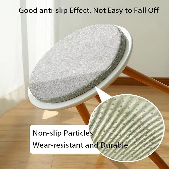 Detachable Cushion, Round Memory Foam Chair Pad, Non-Slip Design Soft Breathable Comfortable Seat Cushion, Suitable for Living Room, Dining Room, Office,With zipper, Washable -14x14inch- Maroon