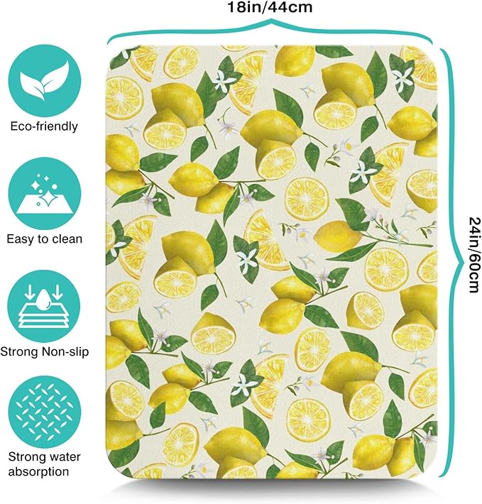 Fun Coffee Mat 24inx18in,Coffee Bar Mat for Countertops,Absorbent Hide Stain Anti-Slip Coffee Bar Accessories Fit Under Coffee Machine Mat,dish Drying Mats for Kitchen