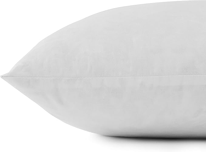 SNUG&COZY Luxury Goose Down Feather Pillow Inserts - 18x18IN, Double Layered Down-Proof Design, Ultra-Soft Cover, High Fill Weight, Pack of 2, White