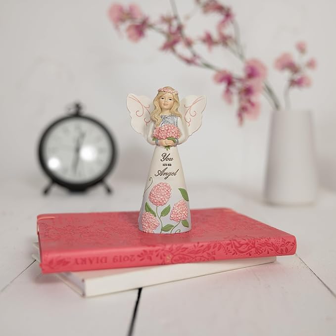 Pavilion Gift Company - You are an Angel - 5" Angel Figurine Floral Spring Home Decor Religious Survivor Hospital Stay Present