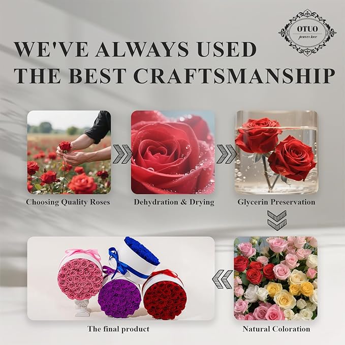 27 Piece Preserved Roses in a Box - Forever Flowers for Delivery Prime, Eternal Roses Mothers Gifts for Mom, Valentine's Day, Wife Anniversary Birthday Gifts for Women(Red)