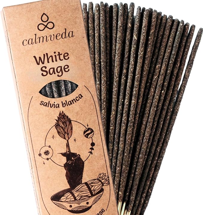 Organic White Sage Smudge Sticks - for Cleansing Negative Energy (24+ Sage Sticks, 9 Inches) Thick California White Sage Incense Sticks with Real Leaves | Protection Incense Sticks for Daily Smudging