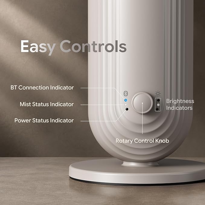 Airversa U1 Smart Tower Waterless Essential Oil Diffuser, Beige Gray | Up to 1200 sq ft, App Control, Cold Air, 120mL, DC-12V/1A Plug in Wall, Smart Scent Air Machine, For Home & Commercial Spaces