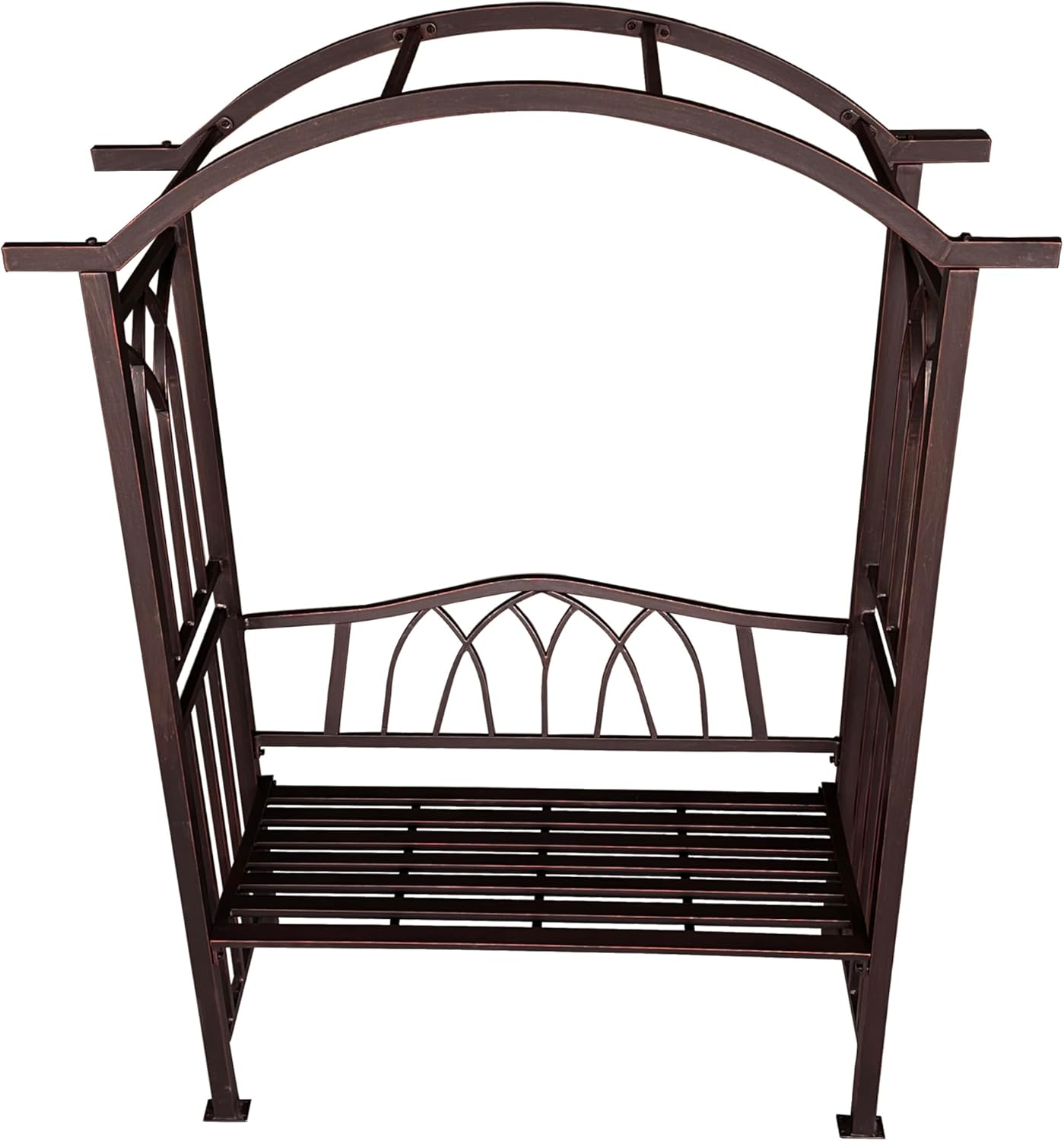 Bronze Aluminum Garden Arbor Arch with 2-Seater Bench