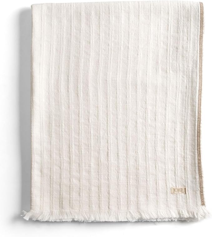 Frig Waffle Throw Blanket with Tassels - 50x66 Inch - 100% Turkish Cotton Tencel Breathable Blend Lightweight Blanket for Couch, Sofa, Bed