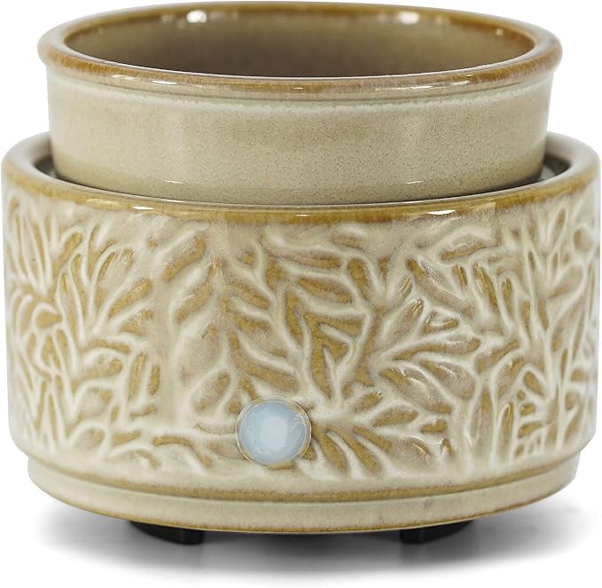 ElusiaKa Wax Melt Warmer 3-in-1 Electric, Ceramic Wax Burner for Scented Wax, Scented Wax Melter & Essential Oil Burner for Home Aromatherapy, Vintage Warm Brown