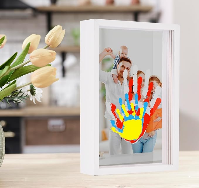 CHERRY CHEERS Family Handprint Kit with Picture Frame – DIY Hand Print Keepsake Gift for Parents & Kids, Handprint Craft for Family Memory Making & Home Decor (with Picture Frame)
