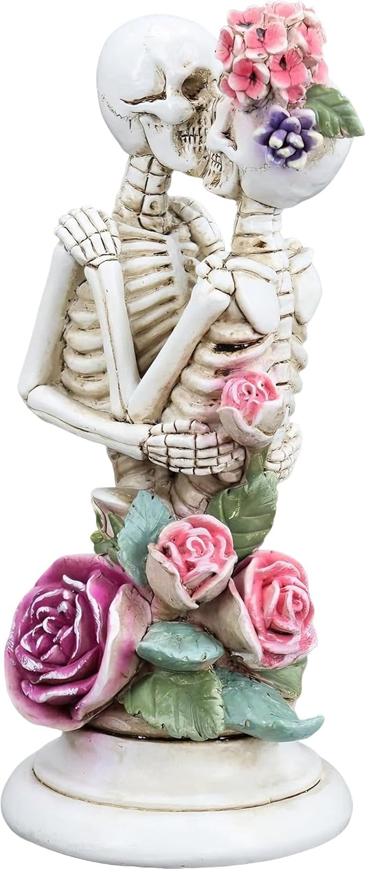 Skeleton Couple Embracing Decor Statue , Skull Halloween Decoration Home Decor Party Decorations,Skull Collectible Figurines,Vintage Resin Sculpture Home Decoration, Personalized Wedding Decoration