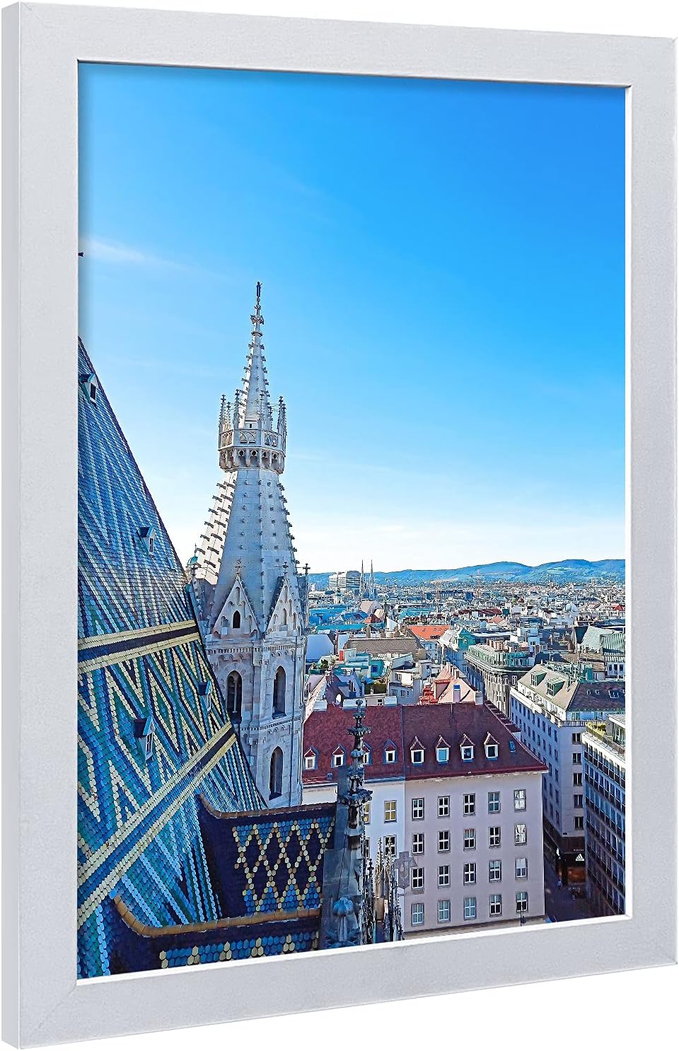 VCK 12x18 Inch Solid Wood Poster Frames with Wall Mounting Hanging Picture Frame Set of 3 White