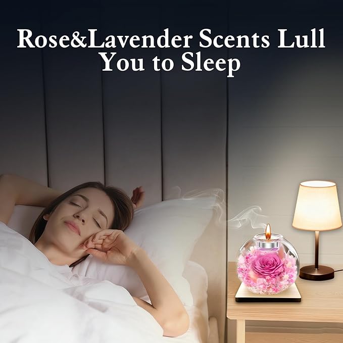 Mothers Day Rose Gifts for Mom Birthday Gift for Women Preserved Rose in Glass with 2 Fragrances Eternal Purple Roses Forever Flowers for Delivery Mothers Day Flower Gifts for Mom Grandma Wife Sister