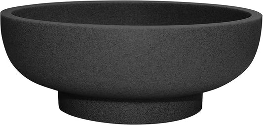 LIN CHUAN Large Decorative Bowl, Fruit Bowl for Kitchen Counter, Modern Resin Bowl for Home Decor, Key Holder for Entry Table, Artificial Stone Black