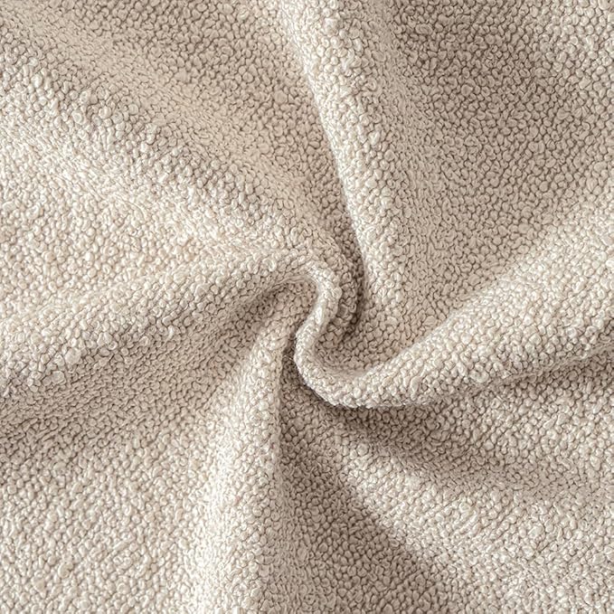 MIULEE 16x16 Inch Decorative Pillow Covers for Couch Bed Set of 2 Textured Boucle Neutral Throw Pillow Covers Oatmeal Accent Solid Pillowcases Sofa Living Room Home Decor