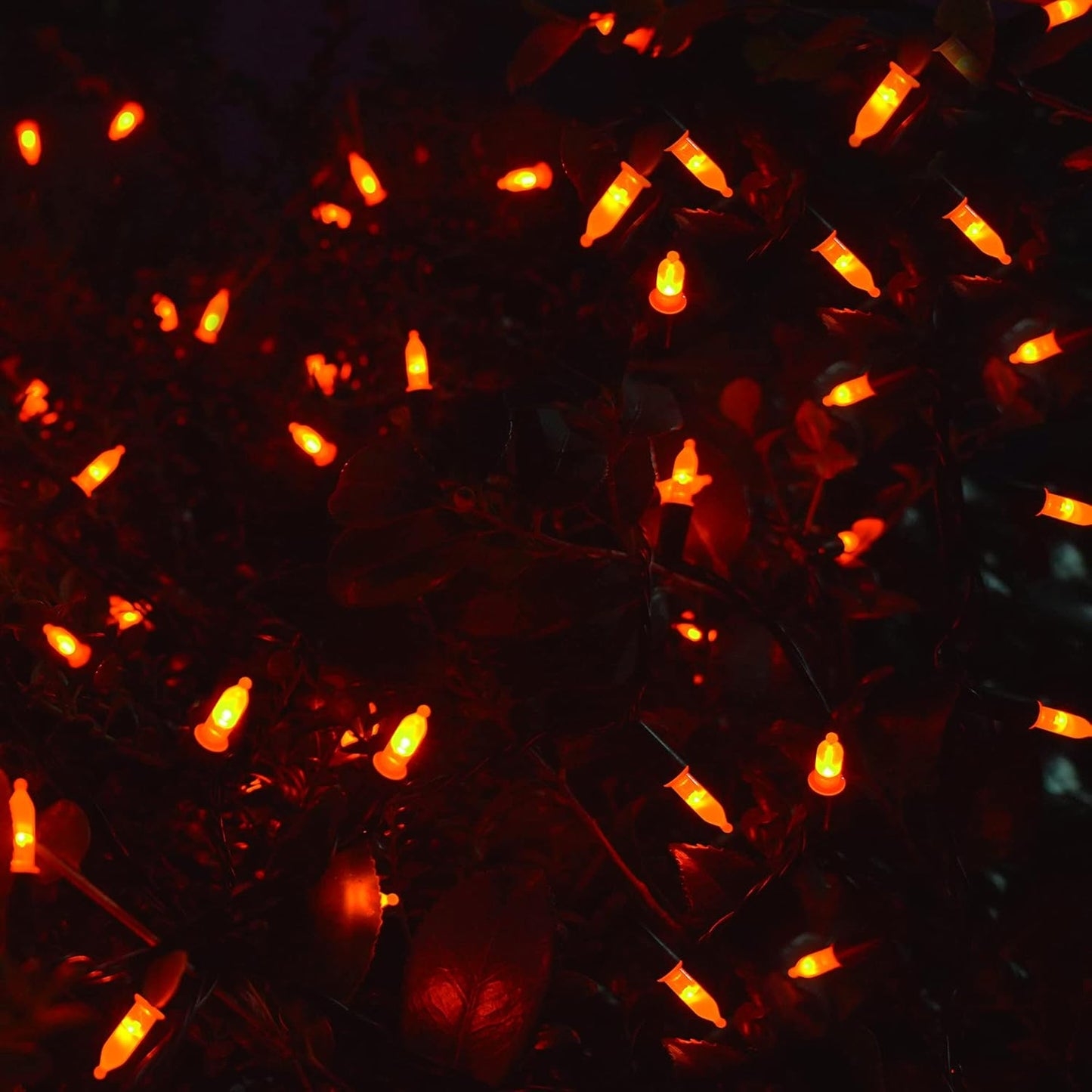 WATERGLIDE 50 LED Outdoor Halloween Lights, 16 FT Mini String Light with 8 Modes, Waterproof Battery Operated Tree Lights for Indoor Outdoor Patio Garden Party Wedding Decoration, Orange