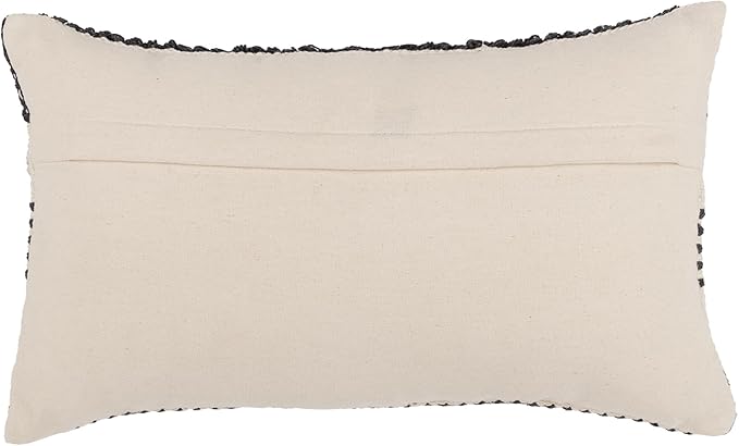 REDEARTH · Boho Textured Throw Pillow Cushion Covers - Cotton Lumbar Woven Tufted Decorative Farmhouse Cases Set for Couch, Sofa, Bed, Chair, Dining, Patio (12"x 20", Precis Descant Gray) Pack of 2