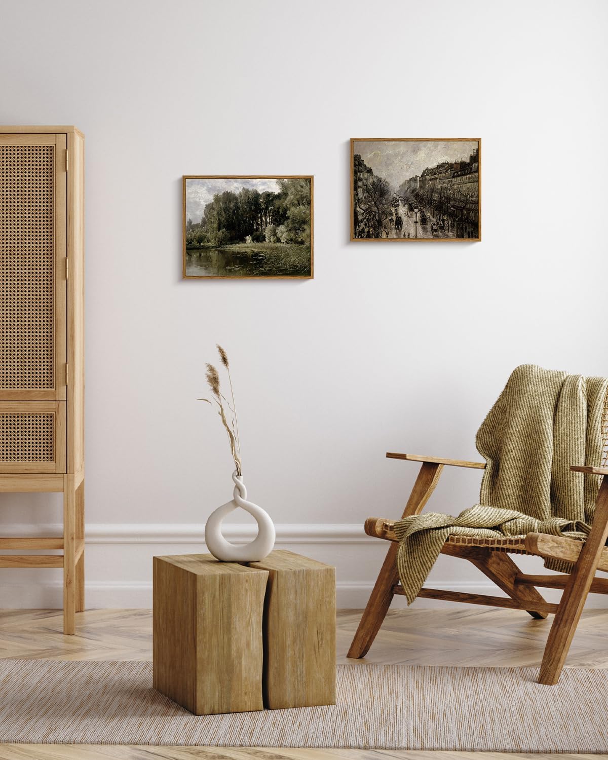 VIYYIEA Framed Canvas Wall Art Home Decor for Living Room Classical Cityscape Artwork Vintage Oil Painting Prints Parisian Street Wall Decor Bathroom Wall Pictures Farmhouse Office Home Decor 11x14in