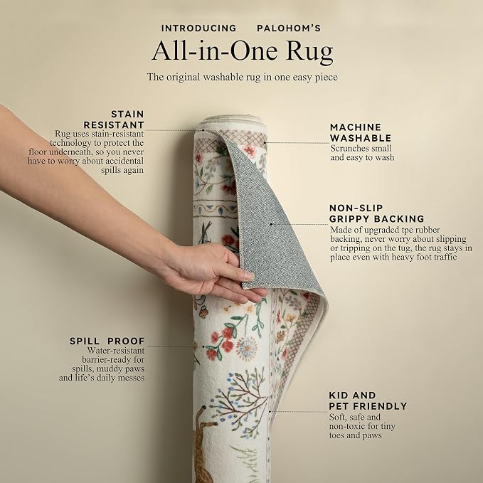Machine Washable Kitchen Runner Rugs: 2'6"x8' Hallway Runner Non Slip Low Pile Soft Stain Resistant Carpet Runners for Hallways Indoor Entryway Kitchen Laundry Room Bedroom Farmhouse