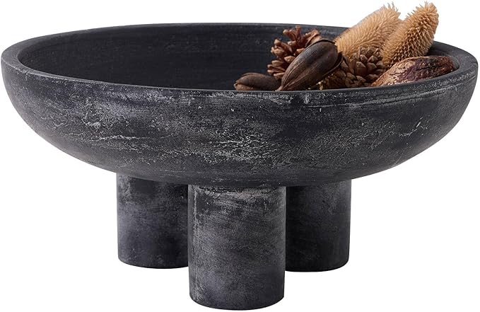 MIYUKI Ceramic Decorative Bowl for Home Decor - 14.5" Large Fruit Bowl for Kitchen Counter, Centerpiece, Entryway - Handcrafted Pottery