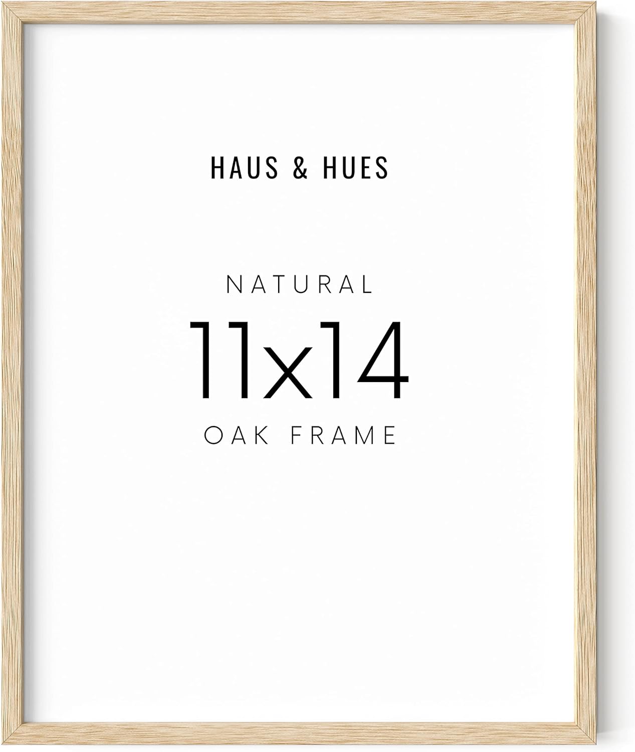 HAUS AND HUES Beige Oak Wood 11x14 Picture Frame - Modern Wood Wall Art Display - Lightweight 11x14 Frame for Art Prints, Photos, Posters - Ready-to-Hang Vertically & Horizontally