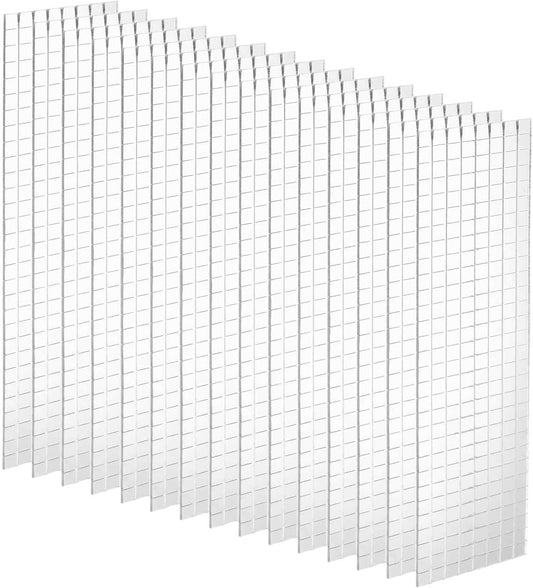 HARFINGTON 15 Sheet 7200 Pieces Self Adhesive Mirror Mosaic Tiles 5x5mm Small Square Mirror Tiles Sticker Disco Ball Stickers Mini Glass Tiles for DIY Craft Party Home Decoration, Silver