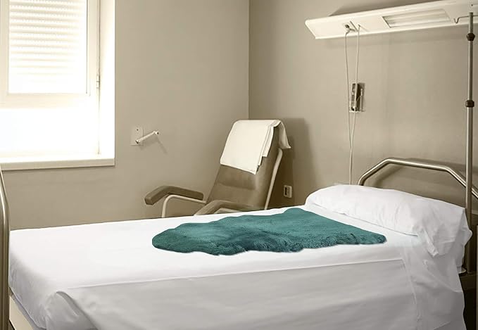 Natural Sheepskin for Bed Sores and Skin Irritation | Tauranga 100% Real Medical Sheepskins with Non-Slip Back for Pain Relief and Discomfort, Wool Seat Pad, Emerald, 26 in. x 46 in.