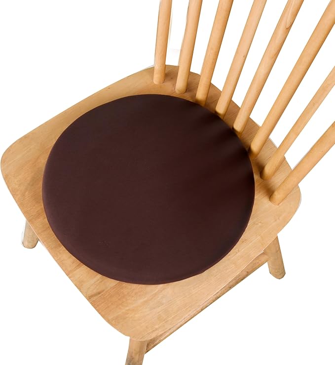 Greenjin 12" Round Bar Stool Cushion, Memory Foam Seat Cushion, Anti Slip Circle Chair Pad, Detachable Small Chair Cushion for Kitchen Dining Chairs Barstool Coffee