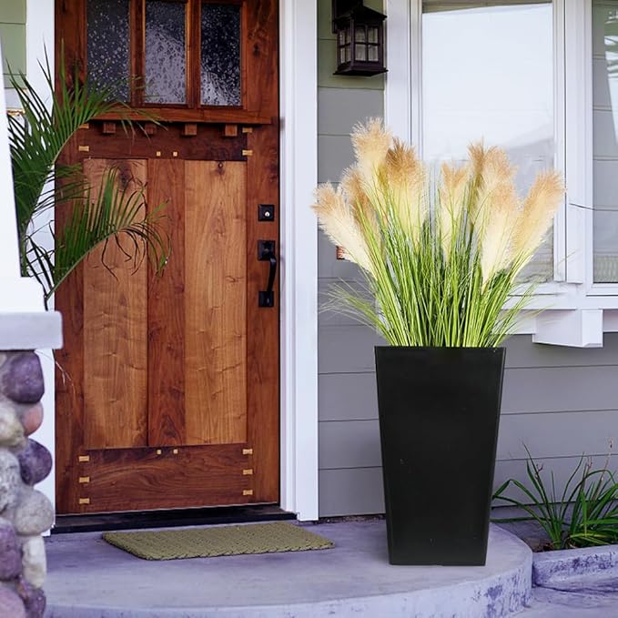 Melorca&Guilla Artificial Plants 4PCS 33.5“Fake Plant Tall Onion Fake Grass,Faux Grass Plants Artificial Greenery Shrubs Bushes for Garden Shop Office Home Décor