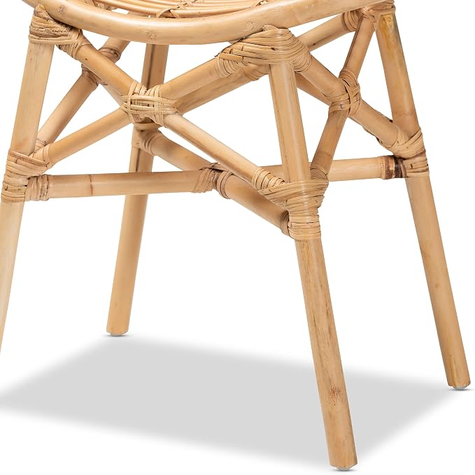 bali & pari Elgon Modern Bohemian Natural Rattan Footstool