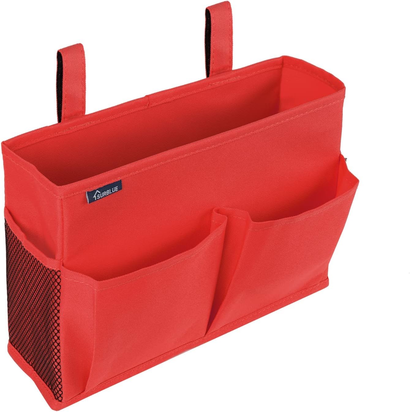 Surblue Caddy Hanging Organizer Bedside Storage Bag for Bunk and Hospital Beds, Red, Small