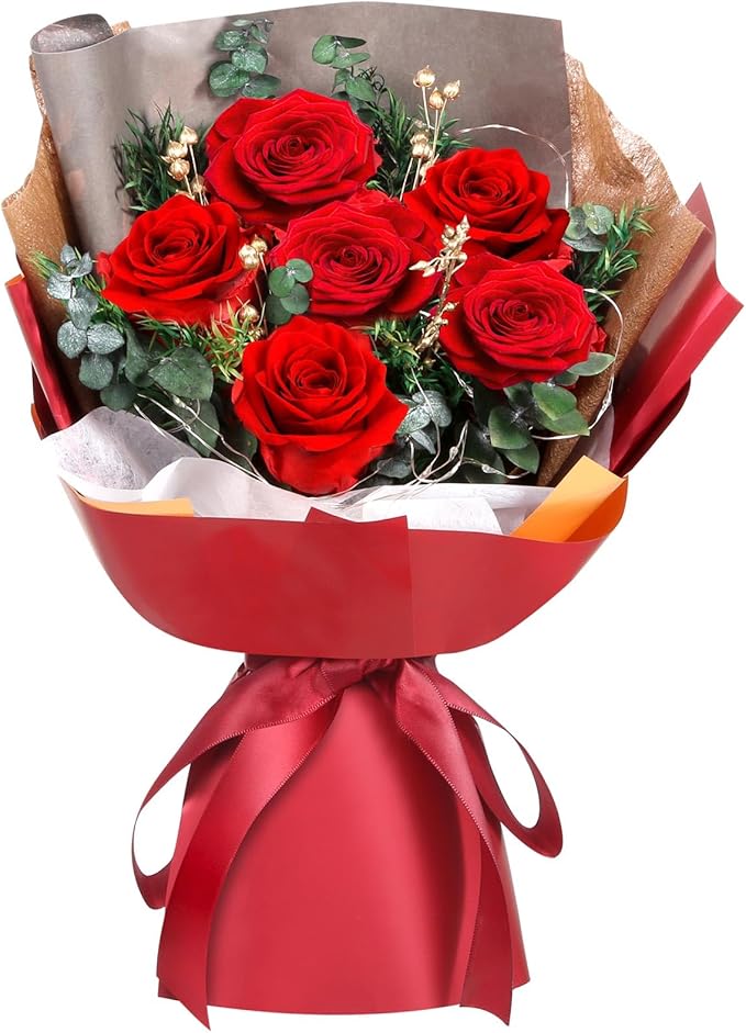 ADDWel Preserved Real Red Rose Bouquet Long-Lasting Flowers for Anniversary, Birthday and Romantic Gifts for Wife Girlfriend, Forever Fresh Roses for Delivery Prime