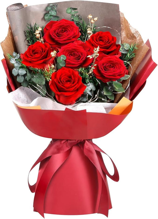 ADDWel Preserved Real Red Rose Bouquet Long-Lasting Flowers for Anniversary, Birthday and Romantic Gifts for Wife Girlfriend, Forever Fresh Roses for Delivery Prime