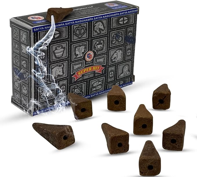 Super Hit Backflow Incense Cones for Waterfall Aromatic Smoke Fountain Haze Falls and Mat Bundle - Pack of 12