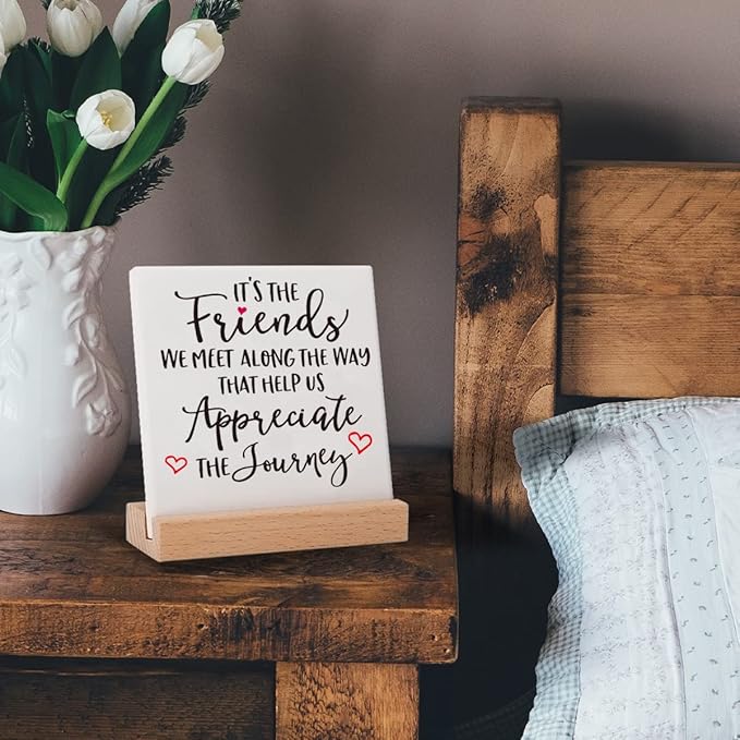 Friend Friendship Birthday Gifts for Best Friends Bestie BFF, Thank You Gifts for Work Sister Bestie True Long Distance New Friend Friendgiving Appreciation Decor Plaques