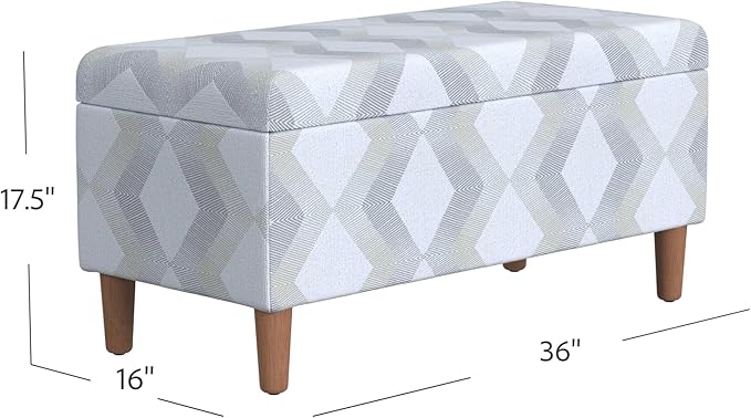 HomePop Malmo 36" Storage Bench - Natural Woven Geo