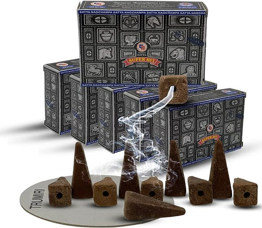 Super Hit Backflow Incense Cones For Waterfall Aromatic Smoke Fountain Haze Falls And Mat Bundle - Pack of 6