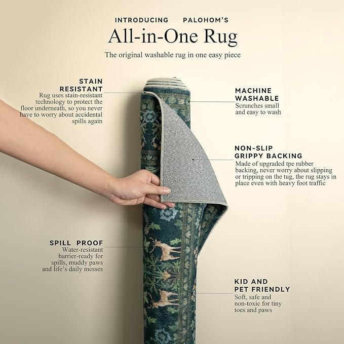 Washable Runners for Hallways Kitchen Rugs: 2'x6' Runner Rug Stain Resistant Non Slip Low Pile Soft Carpet Runners for Hallways Bedroom Kitchen Entryway Indoor Living Room Farmhouse