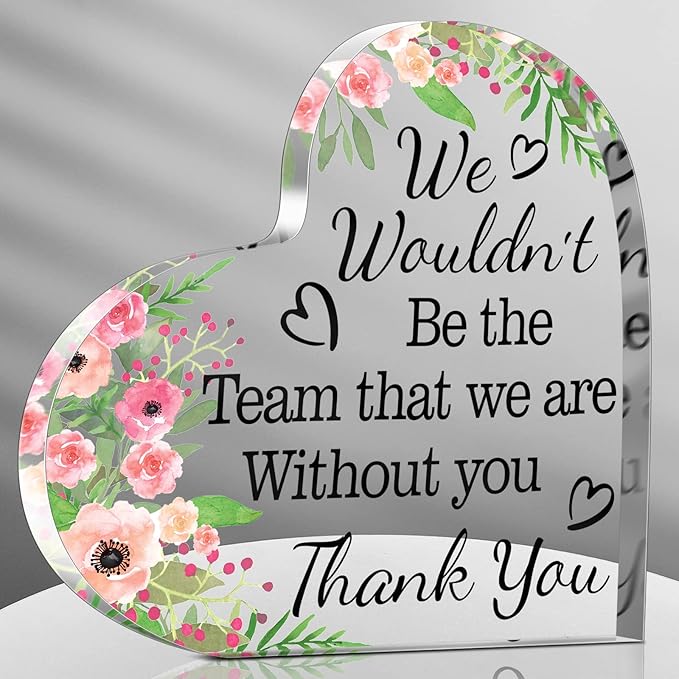 Yinder Thank You Gifts for Women Appreciation Gifts for Coworker Employee Nurse Teacher Leader Boss Inspirational Quotes Acrylic Desk Decor for Home Office Farewell Retirement
