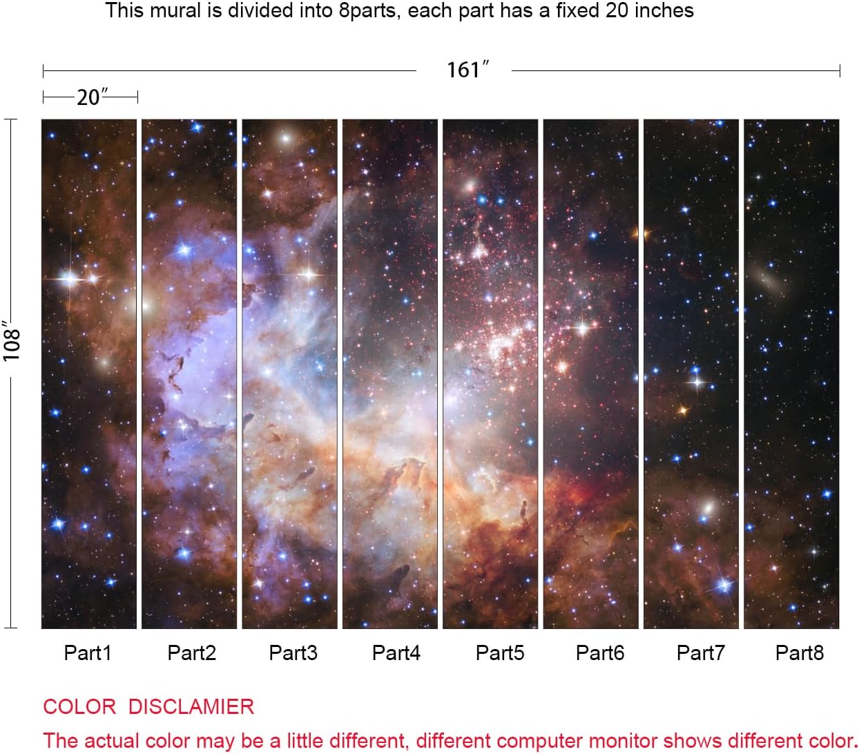 Galaxy Wallpaper Outer Space Nebula Universe Starry Sky Stars Wall Mural for Kids Boys Bedroom Living Room