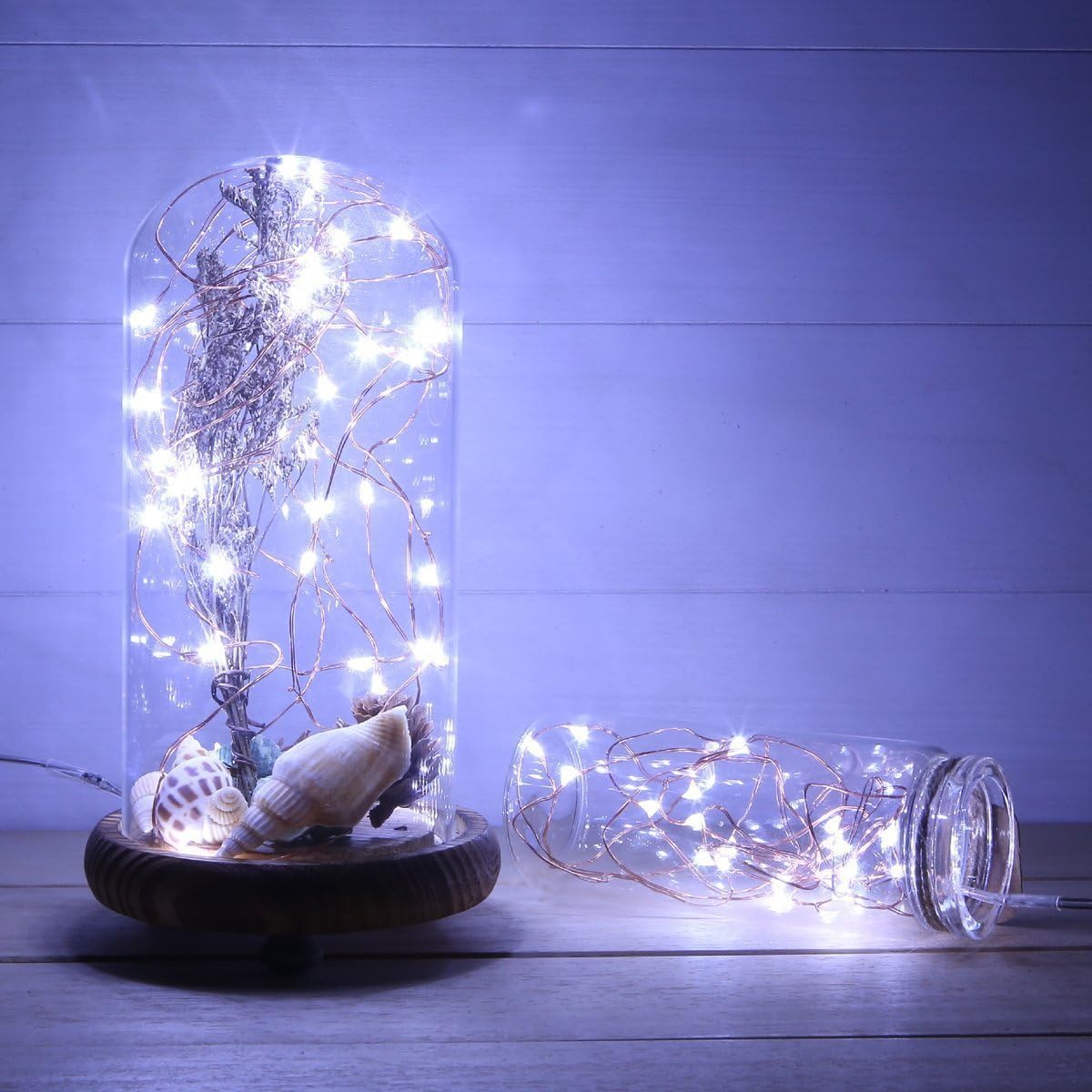 ANJAYLIA Fairy Lights, 10ft 30 LED Mini String Lights Firefly Starry Lights for Wedding, Bedroom, Party, Christmas, White 2 Pack