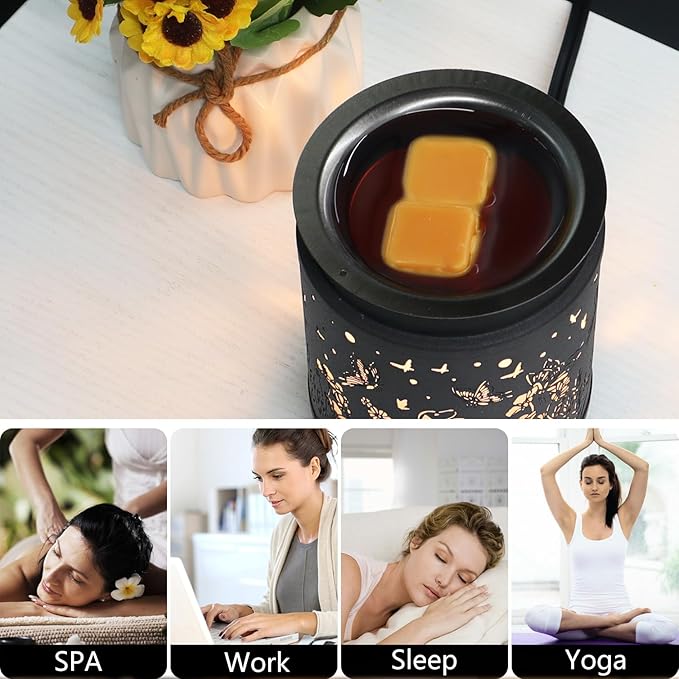 kobodon Wax Melt Warmer Metal Wax Warmer for Scented Wax Electric Fragrance Candle Oil Burner 2 in 1,as Gifts for Moms Grandma Women Girls(Dogs)