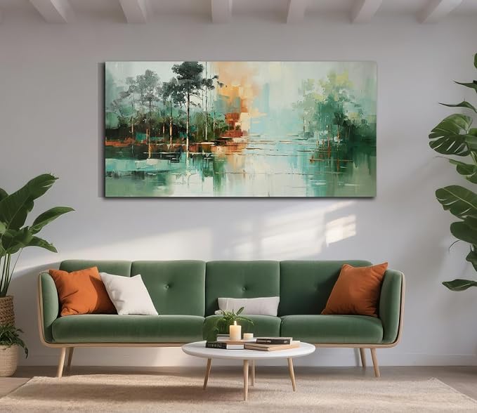 Acocifi Green Landscape Canvas Wall Art for Living Room Large 58"x29" | HD Print, Impression Style, Waterproof, Non-fading, Artwork for Office Bedroom Home Decor, Easy to Hang