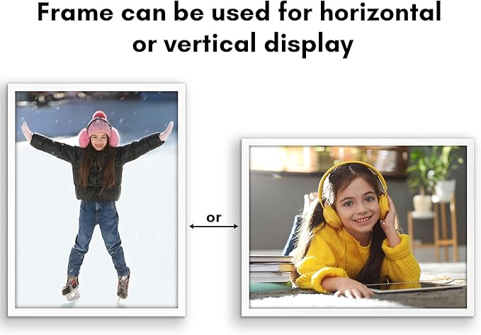 Americanflat 18x24 Poster Frame with Polished Plexiglass - Streamline Collection - Thin Border Picture Frame for Wall Display - Hanging Hardware Included - White