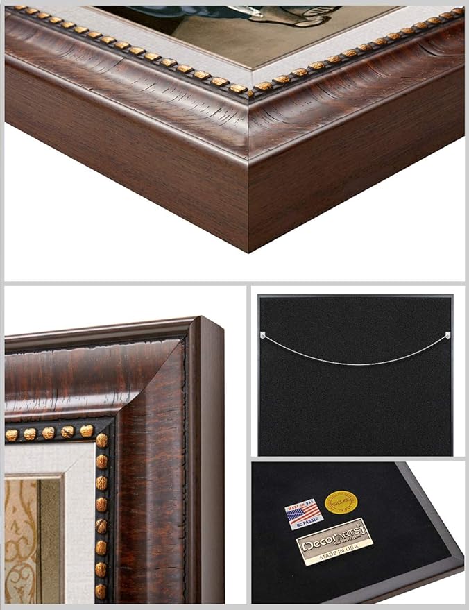 DECORARTS The Last Supper by Leonardo Da Vinci. Giclee Prints on Canvas with Matching Retro Style Brown Frame. Total Size w/Frame: 33x19, Ready to Hang.