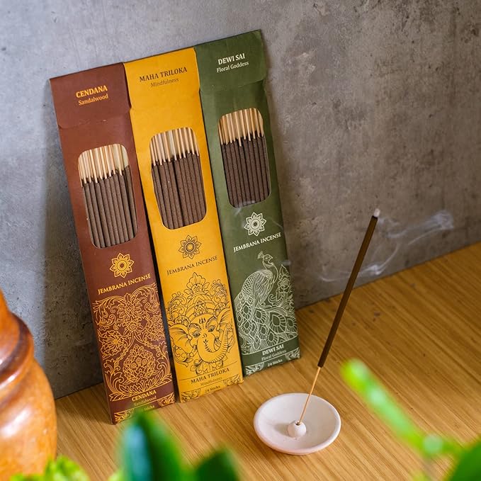 Bali Soap Jembrana Incense Sticks - Variety Pack 6 Scents (144 Sticks Total, 24 Sticks Each) of Lotus (Padma), Sandalwood, Gardenia, Maha Triloka, Raja Harum & Dewi Sai (Amber)