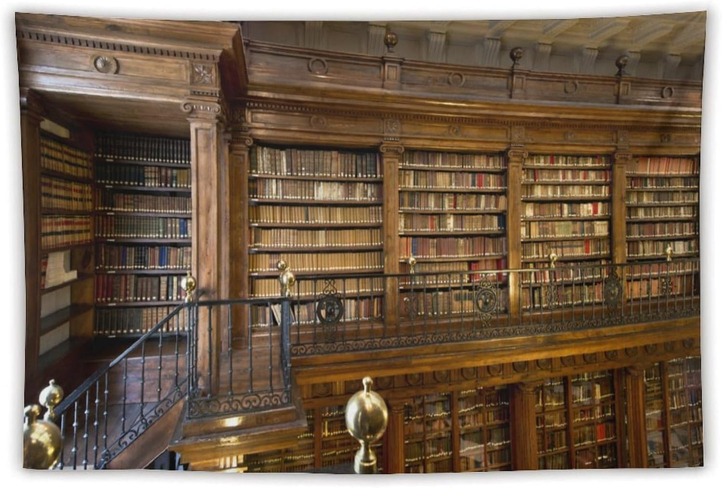 Kurtect Library Tapestry,Vintage Medieval Antique Bookshelf Bookcase Pattern Print Tapestries for Party Beach Picnic Blankets Tablecloths Living Room Wall Deocr, 60x90 in