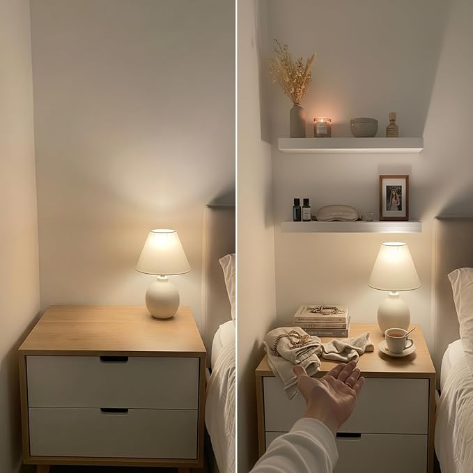 Solid Wood Floating Shelves for Wall 16 inch White, Wooden Bathroom Shelf | Real Wood, Wall Mounted, Floating Shelf for Bathroom, Kitchen Bedroom Farmhouse, White Finish, 16W x 6.7D, Set of 2