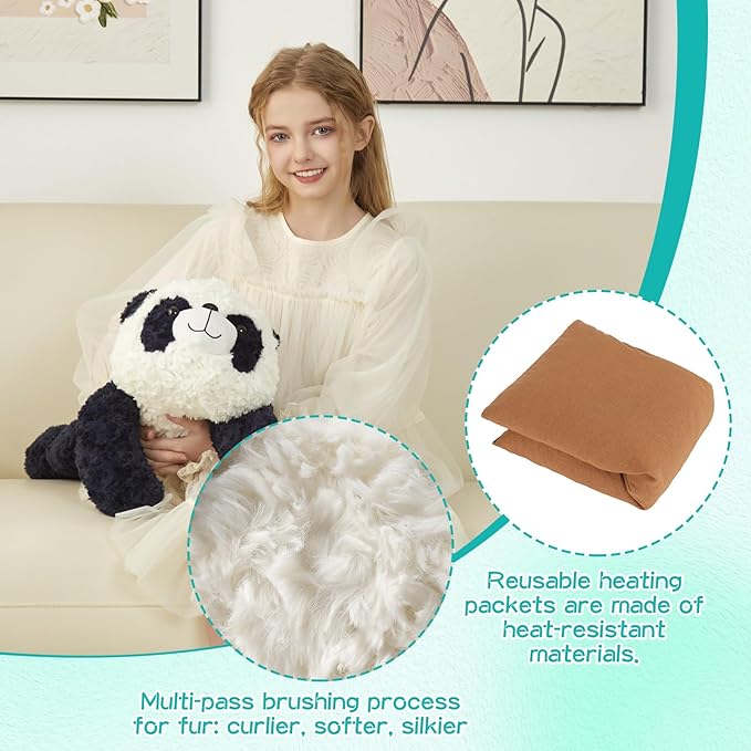 GILFWM 25" 5 Lbs Weighted Stuffed Animals Fox, Heatable and Coolable Weighted Plush with Microwavable Heating Pad,Removable Soft Washable Cute Plushie Pillow Toy Gifts for Adults and Kids