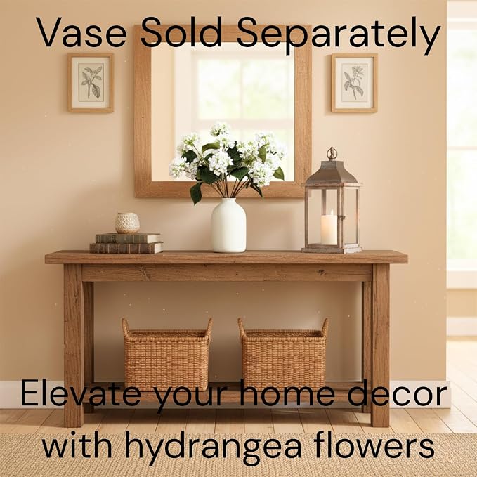 Real Touch Hydrangea Flowers 5 Stems (15 Heads) Artificial, Small Faux Hydrangea Flowers with Stems For Table Decor, Mini Silk Floral Arrangements Bouquet, Hortensias Artificiales, Snowball Viburnum